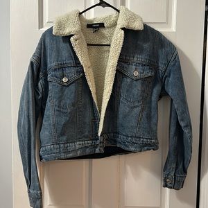Denim jacket with teddy